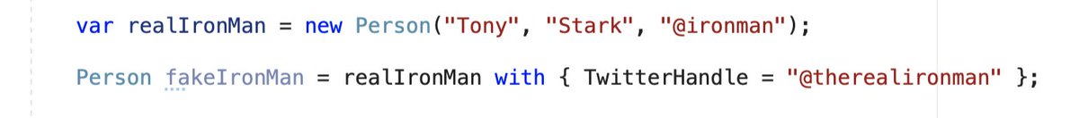 samidip's tweet image. If you are real, you perhaps don't need to say you're real :)
#CSharp9 #Records
