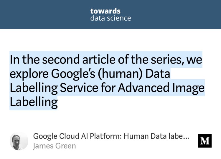 “Google Cloud AI Platform: Human Data labeling-as-a-Service Part 1” by <a href="/TheEdgeofAITech/">A view from the edge</a>

Learn how @google Cloud #AI platform provides an awesome service for human image labelling.

link.medium.com/HV7cFqiIubb
