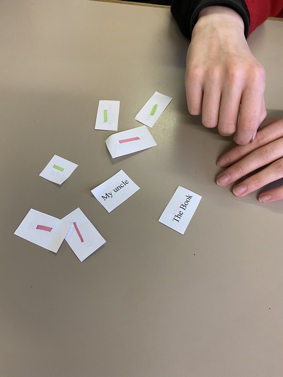 Student made activity to practise the possession in French - my uncle/the book = le livre de mon oncle 👏👏  Simple but effective! @TownleyGrammar