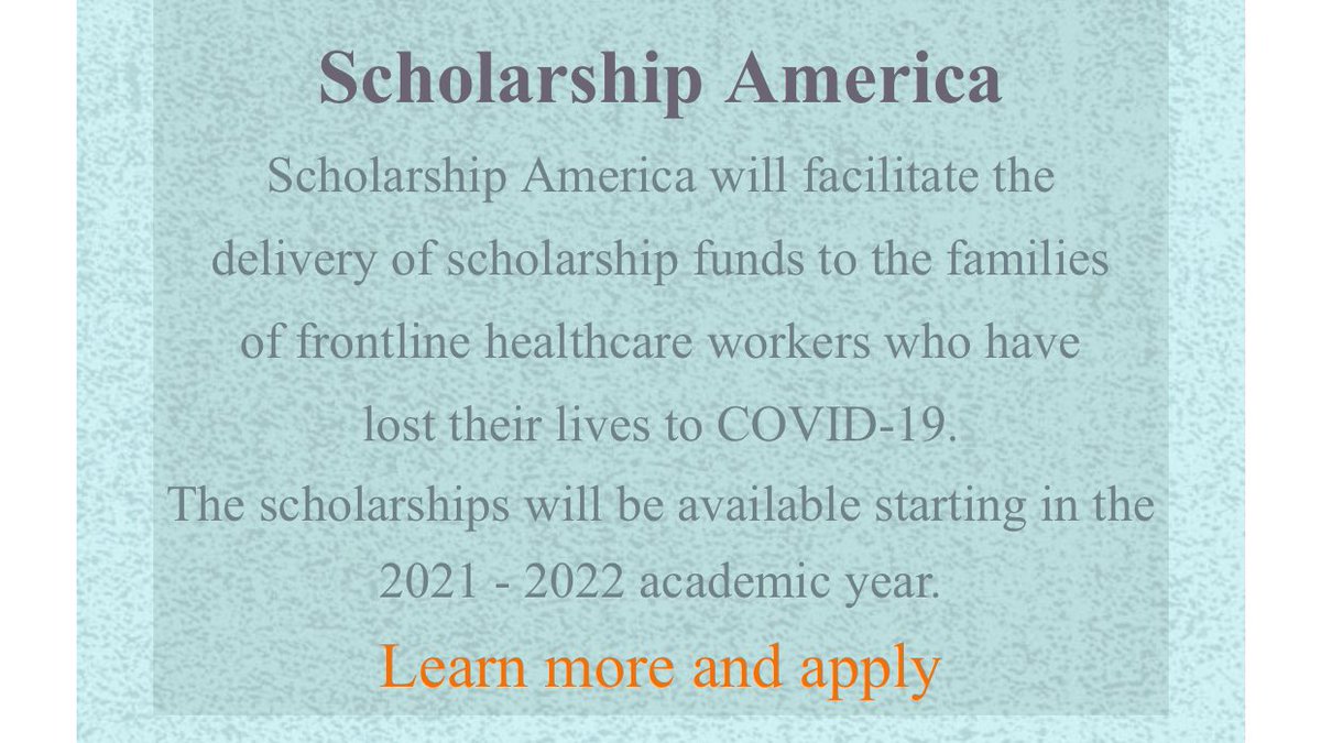 IMPORTANT: New “Frontline Scholarship Fund” for children whose healthcare parents died of Covid after taking care of covid patients. 

Please consider donating to the Frontline Families Fund. 

❇️Link
frontlinefamiliesfund.org

I donated $20. 
This is USA wide. <a href="/mtosterholm/">Michael Osterholm PhD, MPH</a> started