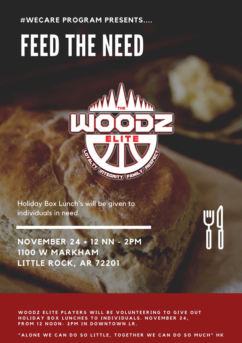 Please help spread the word to those in need. #WoodzElite #WECare #WEFamily