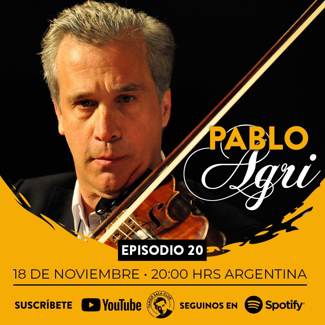 TangoSalaClub's tweet photo. Episodio 20 con Pablo Agri...no se lo pierdan, estrena mañana por nuestro canal de #YouTube - https://t.co/0QDpHY1F2V
#tangosalaclub #pabloagri #violinista #tangomusica #tangopodcast #tangoargentino #josesala #antonioagri @pabloagriviolin https://t.co/BC7xcpwTKF