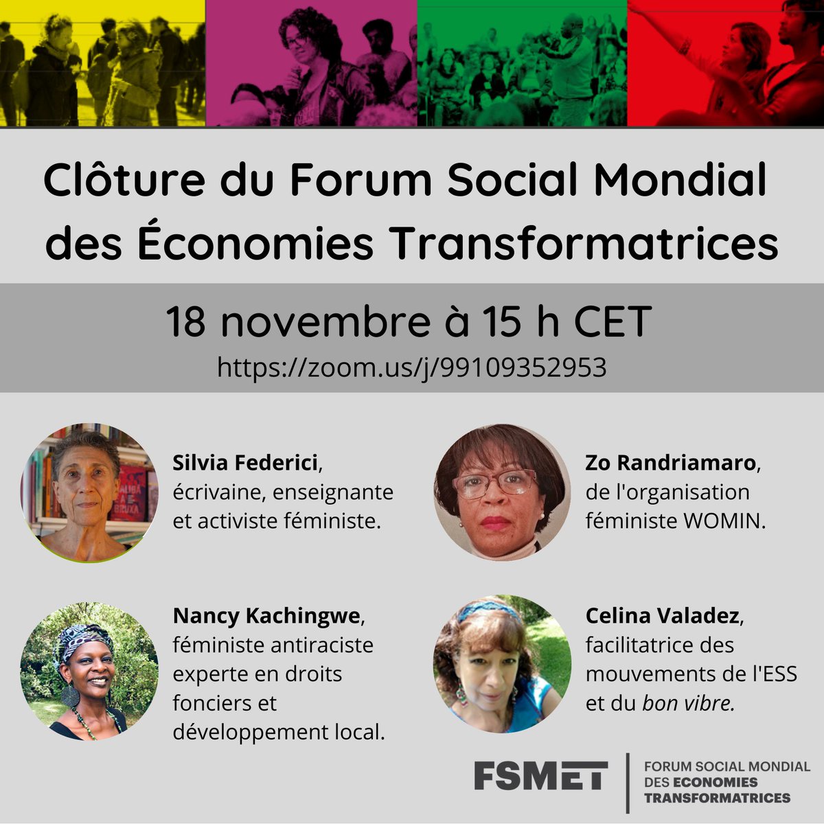 FSMET_2020's tweet photo. 💥 DEMAIN, mercredi 18 novembre, nous celebrons la clôture du #FSMET2020: un acte qui nous excite car il marque la fin d'un cycle mais aussi le début d'une nouvelle étape qui donnera une continuité à tous les fruits du proces! #ÉconomiesTransformatrices

https://t.co/qxNo4qeSgY https://t.co/jF9e0oEf9F