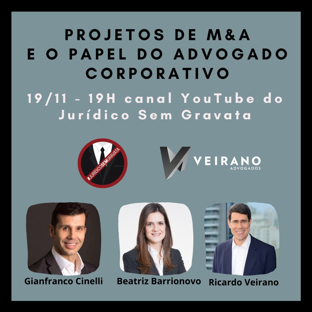 Vamos entender qual o papel do advogado corporativo em projetos e processos especiais envolvendo M&amp;A.
<a href="/veirano/">Veirano</a>

#juridicosemgravata #jsg #juridico #gestãojurídica #institutojurídicosemgravata