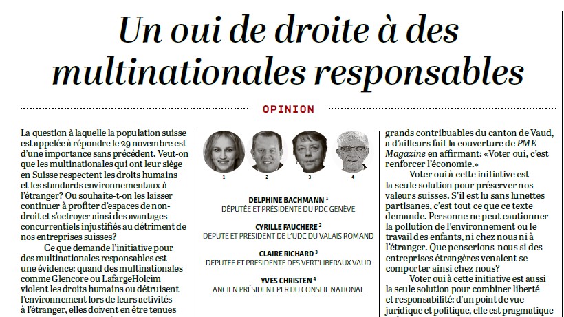 ComiteBourgeois's tweet photo. "Voter Oui aux #MultinationalesResponsables est aussi la seule solution pour combiner liberté et responsabilité: d’un point de vue juridique et politique, elle est pragmatique et facilement applicable." @PDCGeneve @pvlVD @BachmannDelphi1 @ClaireRichard56 ↪️https://t.co/YV2QSJc17x https://t.co/S80e9NSZnF