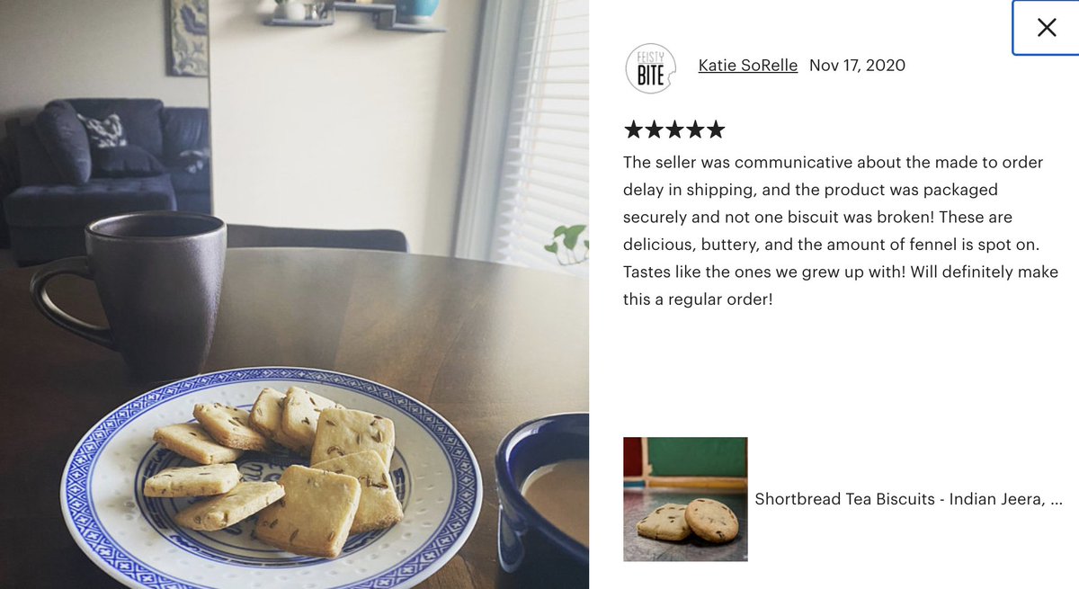 TheChaiWallah's tweet photo. We don't sell a lot of our Fennel Tea Biscuits, but they are sooo good. Thank you to Katie S. for this great pic and Etsy review!

https://t.co/88NOtFgMpQ https://t.co/byynxNJeFj