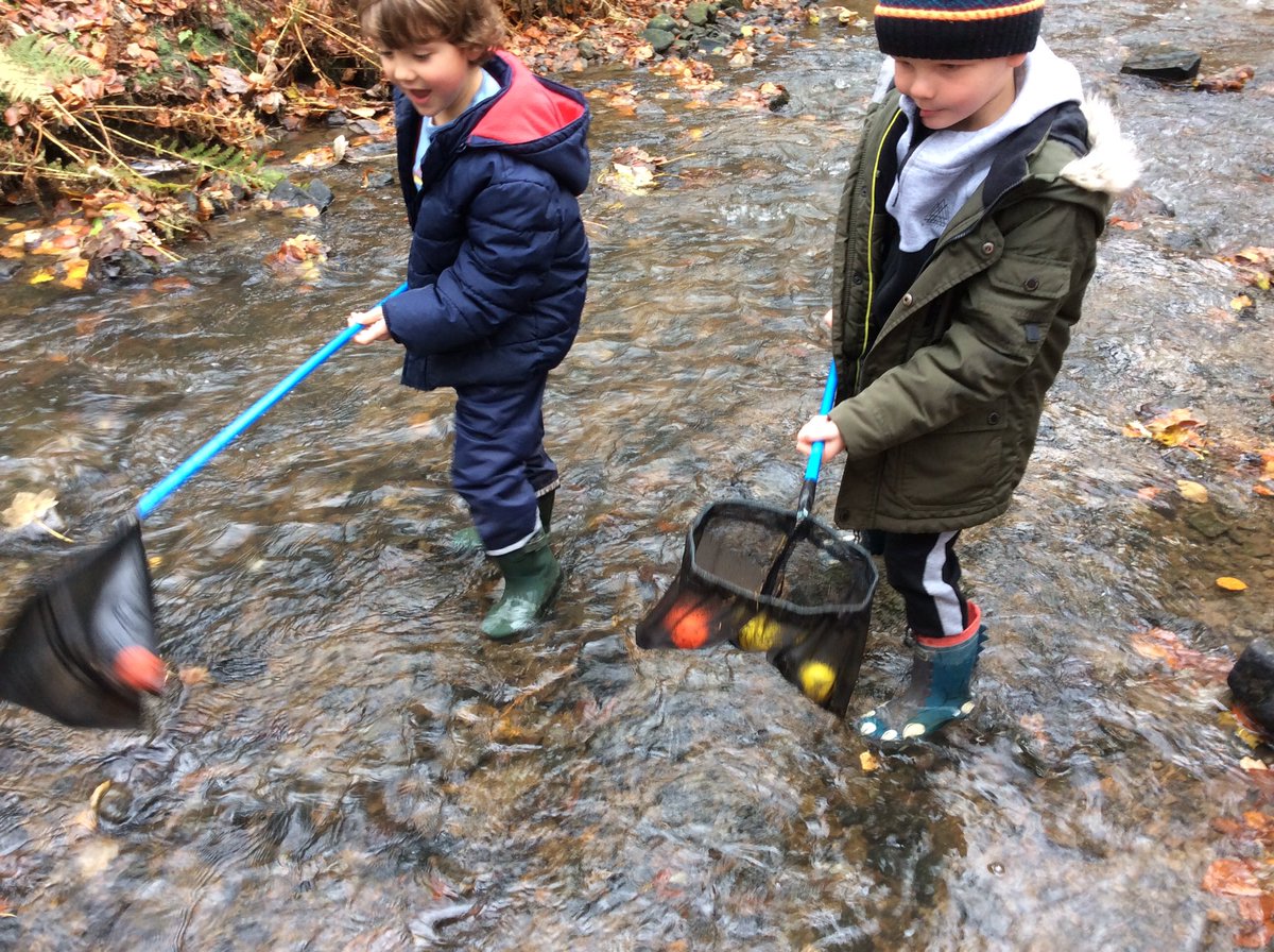 SimonstoneStP's tweet photo. Sorry for the delay in tweeting - iPad problems! We had a great time at Outdoor Elements yesterday. We managed to find a home for Cyril the squirrel, identified lots of trees and had a splashing time in the stream! https://t.co/i2YmXHabTP