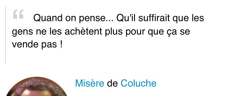 yoshi4031's tweet photo. @Resistance3578 @WoofilWool @cdion C’est vous qui parlez des livres . L’important c’est d’être chacun en conscience. Mais il faut aussi arrêter de dire que rien n’est sa faute et que c’est toujours par obligation qu’on fait les choses. Nos achats impactent notre futur ! Le plus fort c’est Coluche 😉 https://t.co/FaGch7L8c5