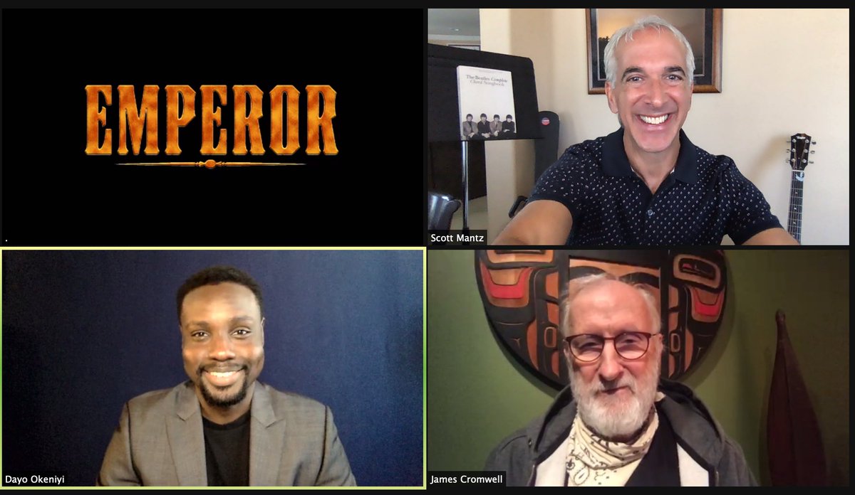 MovieMantz's tweet photo. The only thing better than moderating an amazing Q&A for the terrific film "EMPEROR" with stars DAYO OKENIYI and JAMES CROMWELL is being told by Dayo that he's a big fan of your work! AMAZING MOVIE and THANK YOU for the great conversation! #GRATEFUL https://t.co/czqYTqIigi