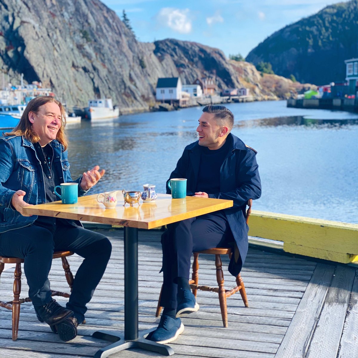 jamesmullinger's tweet image. A great day spent with the legend @alanthomasdoyle for @themaritimeedit’s #AtlanticEdition airing soon on @fibetv1. 
📷: Morgan Leet #alandoyle @NLtweets #quidividi #newfoundland #newfoundlandandlabrador