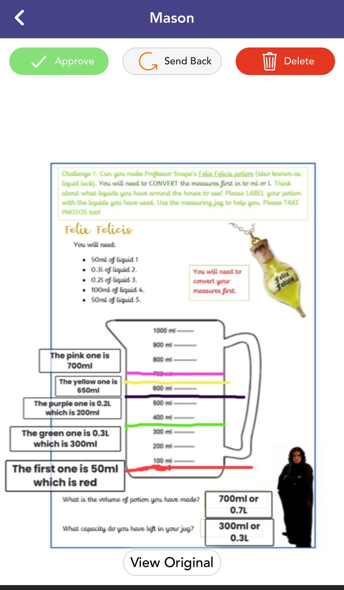 MrsBurkill's tweet photo. Today... POTION MAKING 💪🏻#harrypotter #measures #y3maths #homelearning https://t.co/8aTDehAtCU