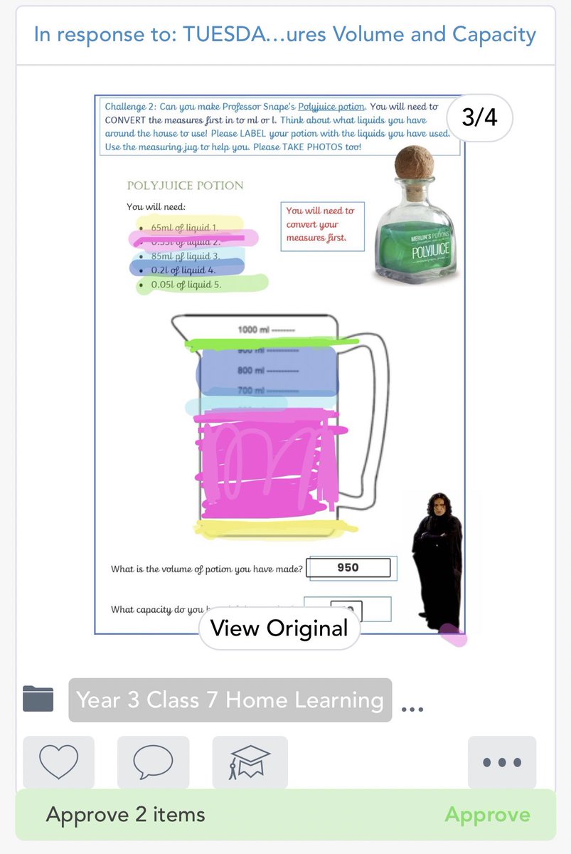 MrsBurkill's tweet photo. Today... POTION MAKING 💪🏻#harrypotter #measures #y3maths #homelearning https://t.co/8aTDehAtCU