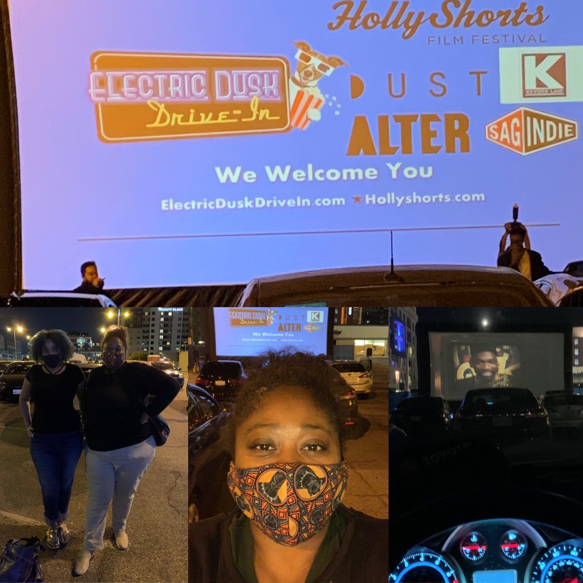 cherry_LA's tweet photo. Thanks @hollyshorts @electricduskdrivein for the fun drive in experience screening of @badhairfilm @hulu #Thirst #BiteSizeHalloween #Soulmate #BadSuns #Inferno #Stray #BadHair #electricduskdrivein #HSFF20 #Hulu #SagIndie #Dust #KevorkLaw #WearAMask https://t.co/yJnxqETuvx