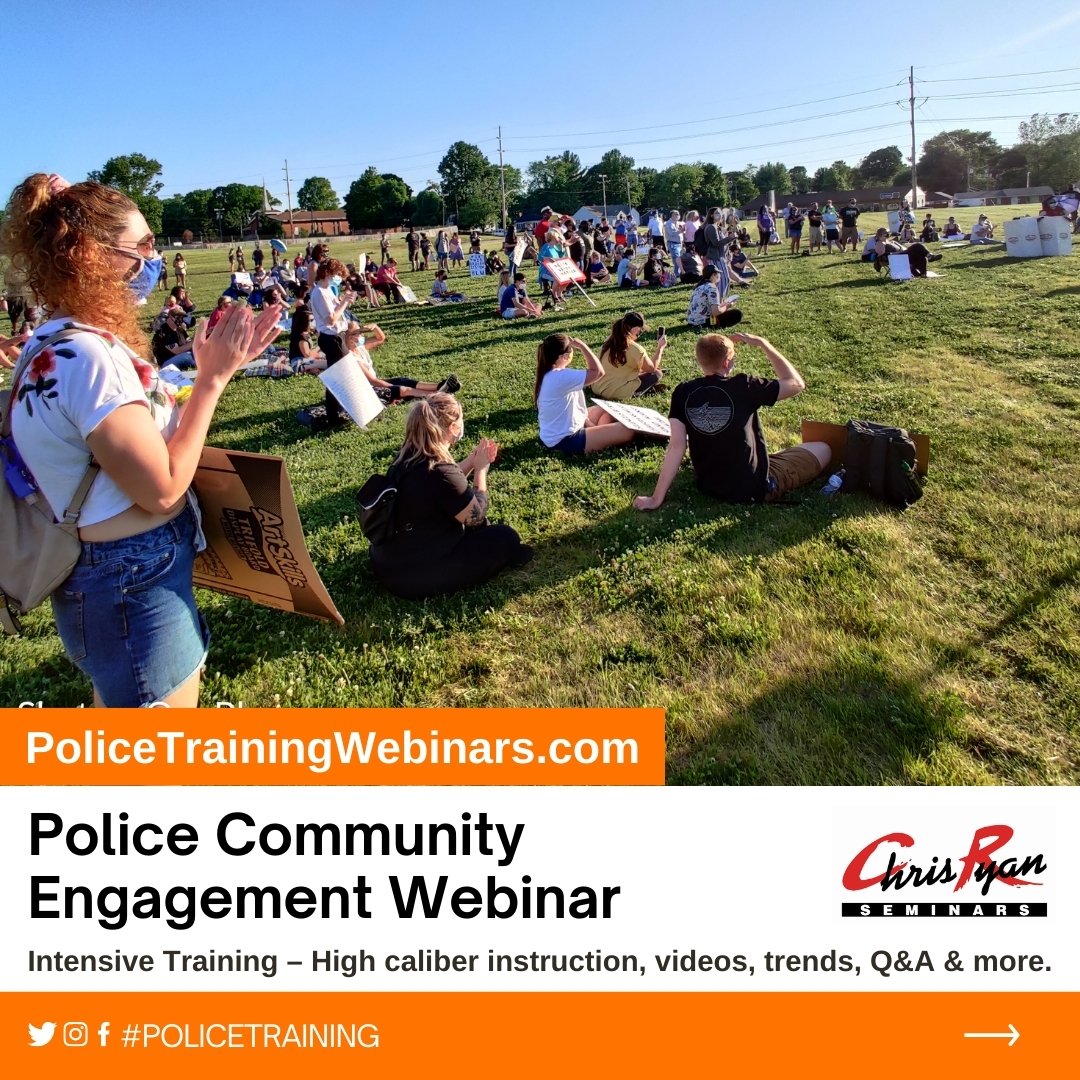 PolicePR's tweet photo. Police Community Engagement Webinar

Progressive Police Training – High caliber instruction, videos, trends, Q&amp;A &amp; more.

Dec. 17, 2020 @ 9:00-11:00 a.m. (PT)
Jan. 11, 2021 @ 9:00-11:00 a.m. (PT)

Register Now: https://t.co/txWka2rLgA https://t.co/Y5XiAJOBrR