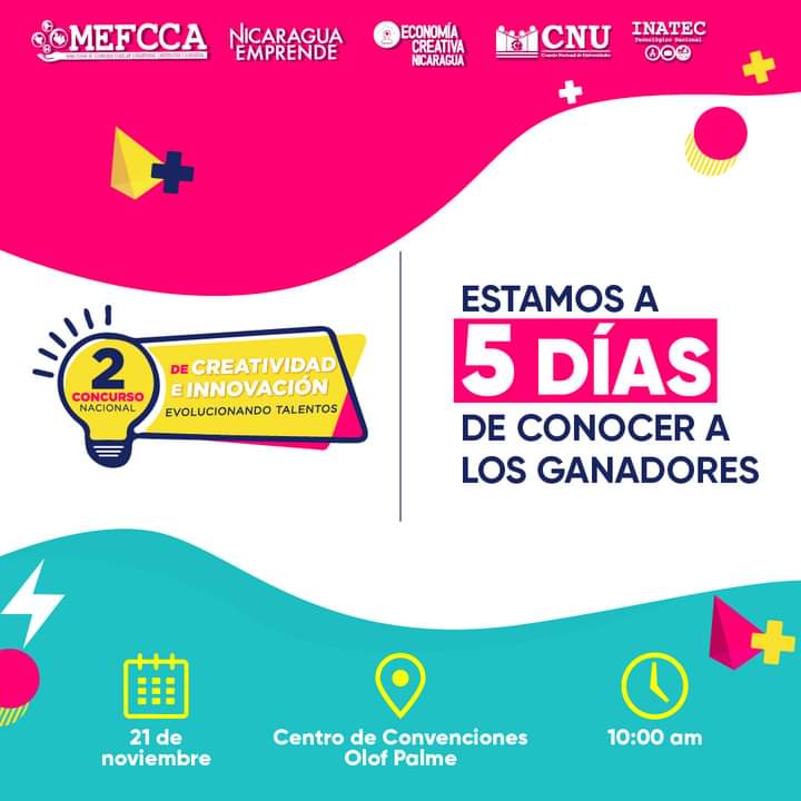 MinEmpren's tweet photo. Estamos a 5 días para conocer a los ganadores del #IIConcursodeCreatividadeInnovacion 

📌Centro de Convenciones Olof Palme 🎉🎊

#EconomíaCreativa  #ConcursodeCreatividad #Emprendedores https://t.co/xqOjYXAHX6