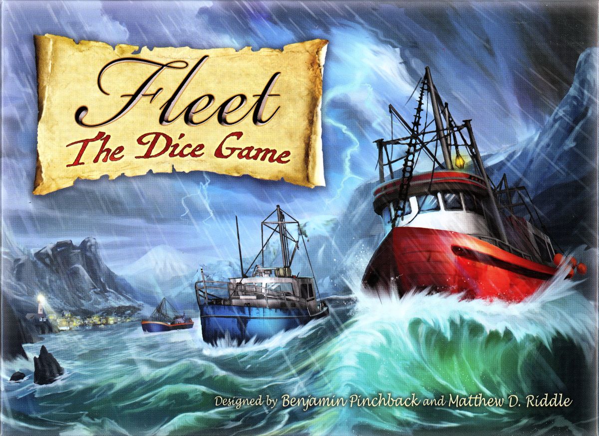 The cover for the board game "Fleet: The Dice Game".