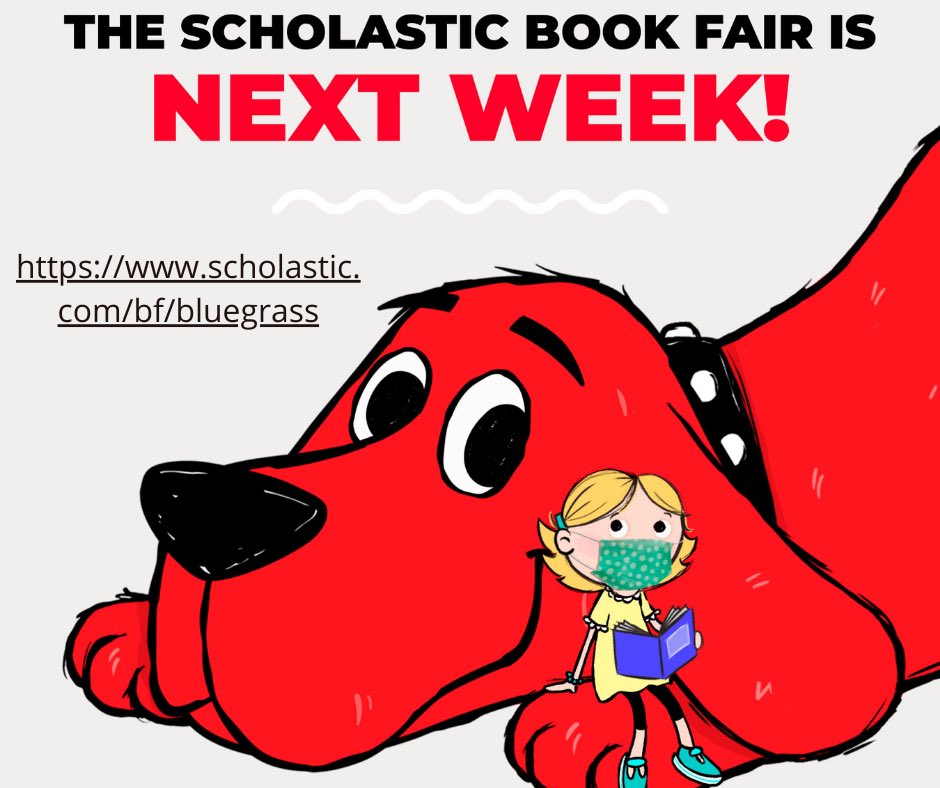 Hello <a href="/BlueGrass_K5/">Blue Grass Elementary</a> families! Next Monday, November 23rd, kicks off our week long ONLINE Book Fair from <a href="/Scholastic/">Scholastic</a> !!! Make sure to support our school and get some holiday shopping done over Thanksgiving break! Visit scholastic.com/bf/bluegrass to find out more!