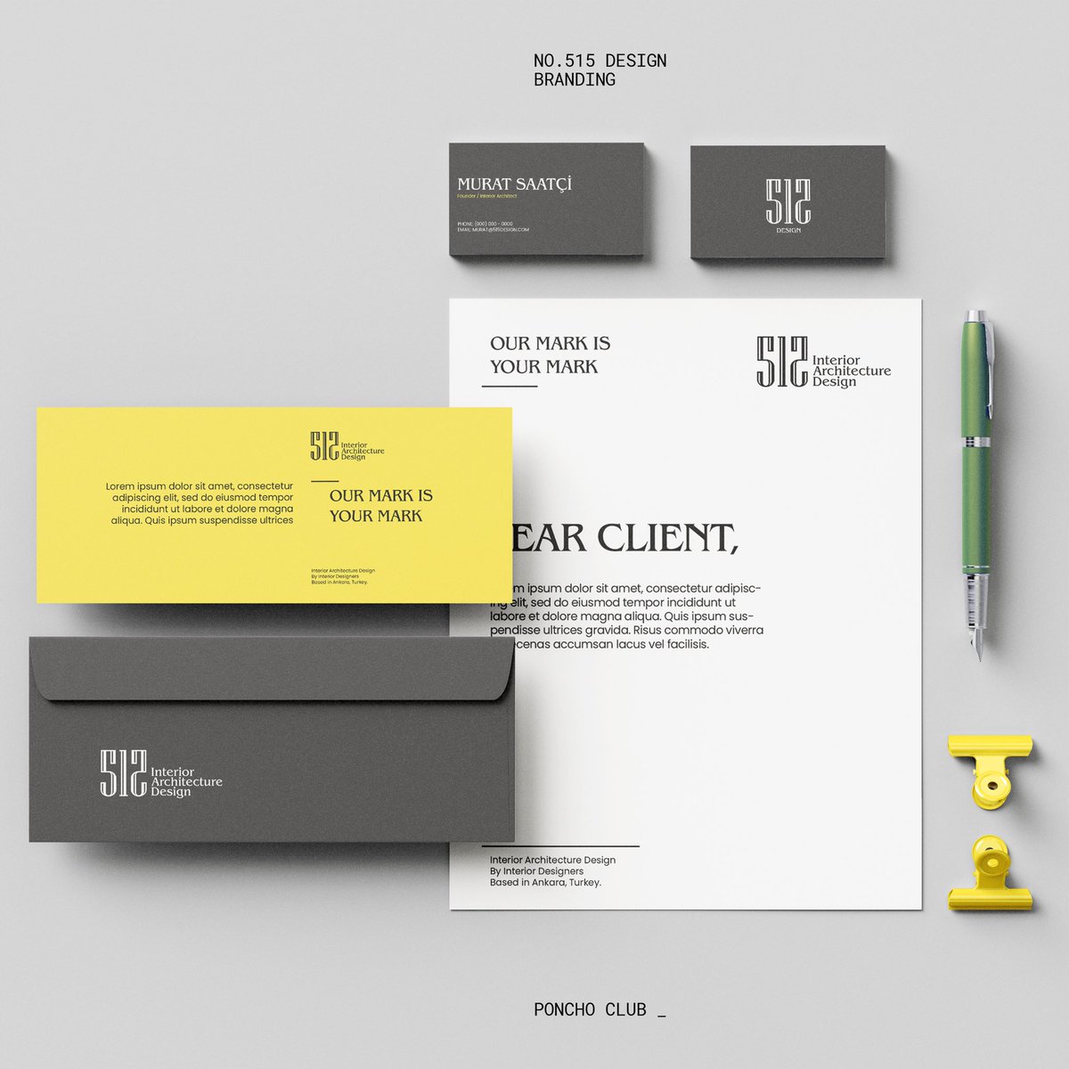 Ponchoclub_'s tweet photo. Branding Project: 515 Design. An Interior Architecture Design firm based in Ankara Turkey. 1/2 https://t.co/d77otfih0d