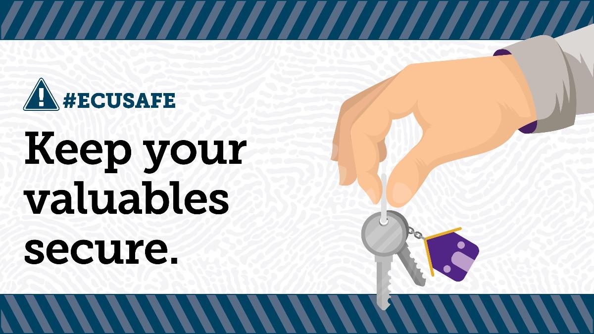 Make sure your property is secure and #ECUSafe before heading home for the holidays, #Pirates ☠️

Operation I.D. — available to students on + off-campus — reduces property theft and aids in recovery of stolen property.

Get your property sheet to record ID #️s: 252-328-6787