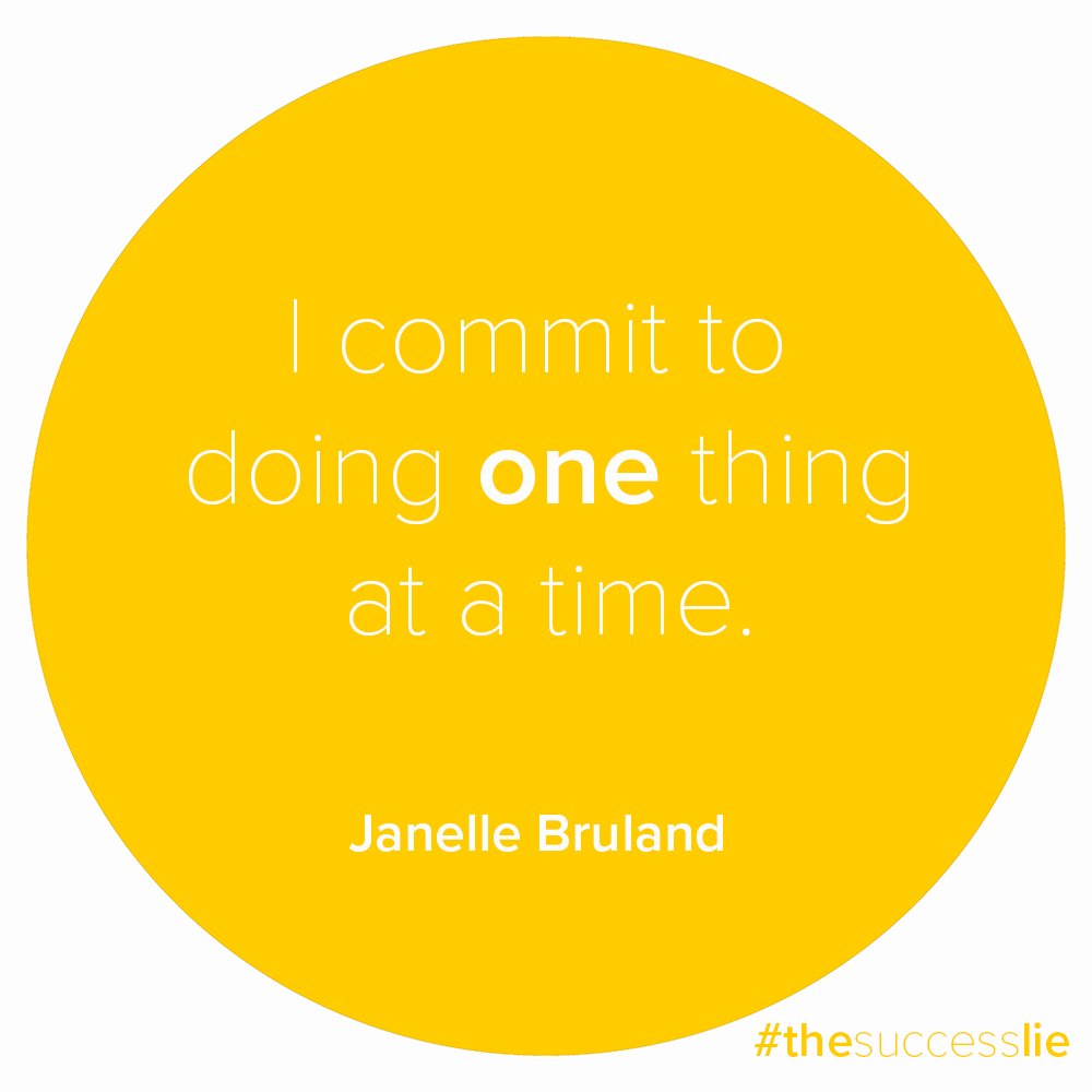 Often in our lives we over commit and then find ourselves overbooked with no time to breathe. 

Over-committing can lead to burnout. 

This month I encourage you to think about that one most important project and commit to see that through before starting another.

#thesuccesslie