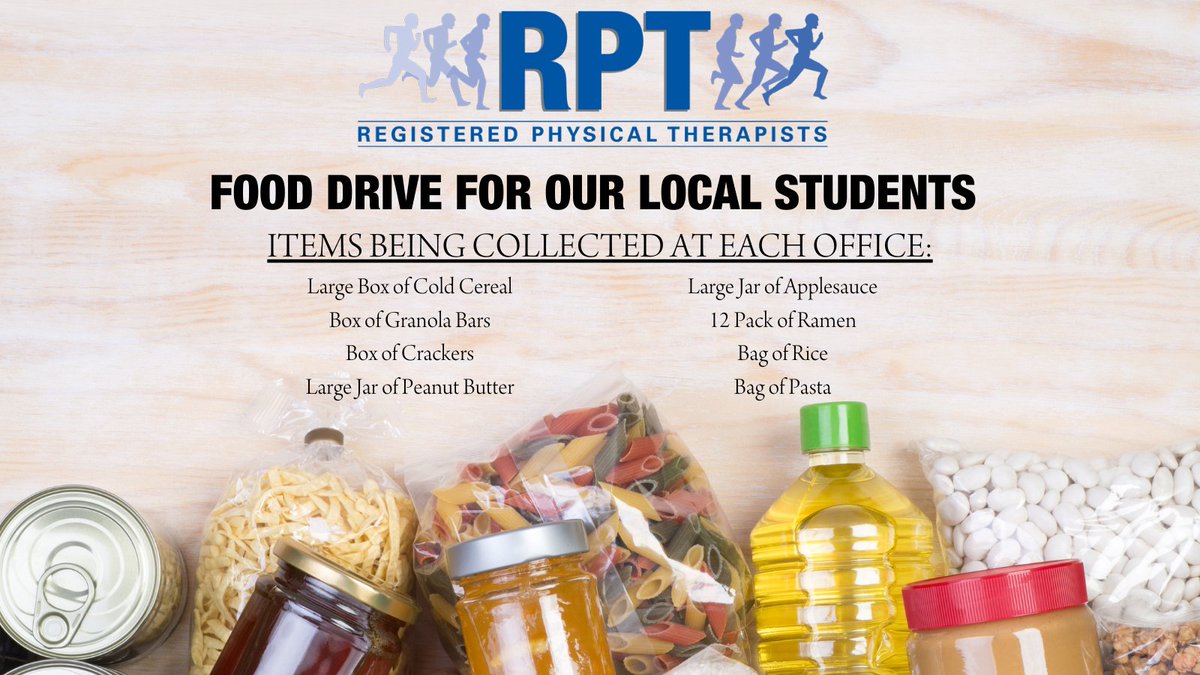 rpt_inc's tweet photo. RPT needs your help!

Each RPT office is collecting food donations to assemble kits for local students.

Our goal is to provide 100 kits to kids in need this holiday season.

Items on the list can be donated at your local RPT office.  https://t.co/XOBZim8VdH https://t.co/bOmxTLLEir
