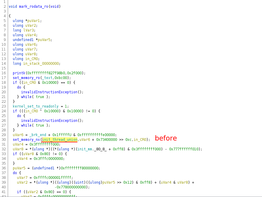 uid1000's tweet photo. Not trying to add fuel to the fire here, but I just got a hold of the private versions of PaX/grsec (one version is a few months before &amp; the other a few months after my work). In the later version the executable .rodata issue is fixed. I was told it was a 'known' 'non-issue'. https://t.co/fELP66HnWT