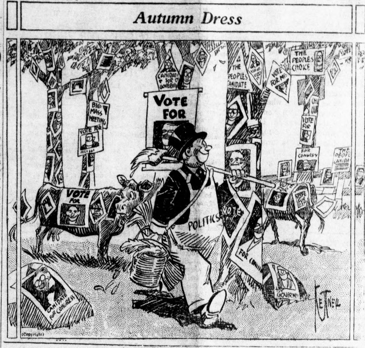 MDAH_Official's tweet photo. We're joining the #ChronAmParty for #NovemberDistractions. This 1920 election cartoon by Magnus Kettering was featured in an issue of the @gwcommonwealth. https://t.co/IsrdAZSAZO