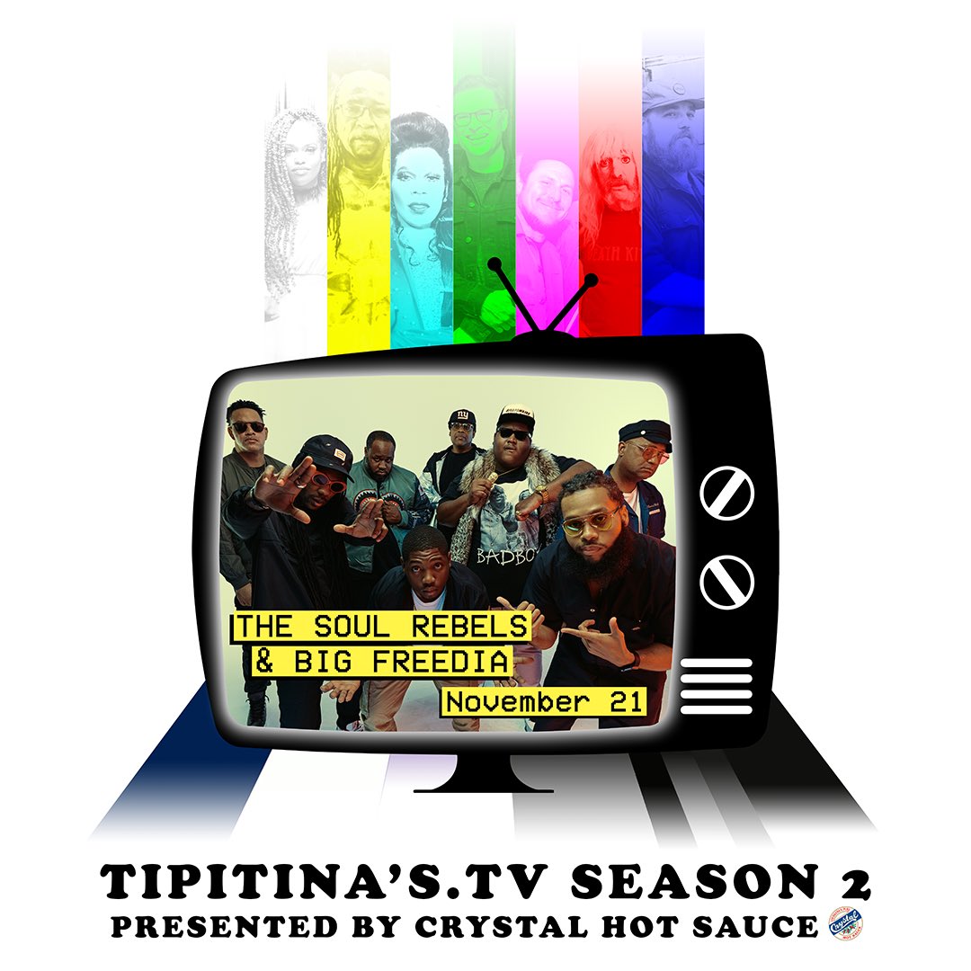 TipitinasTV's tweet photo. .@SOULREBELS take over the web this wknd as @TipitinasTV Season 2 (Presented by @CrystalHotSauce) rolls on! And it's a special double-header, as @BIGFREEDIA will heat things up at the beginning of the show!soul

Grab access &amp; info now at https://t.co/XbDIuJ51nN! https://t.co/Zwr6RIAIJb