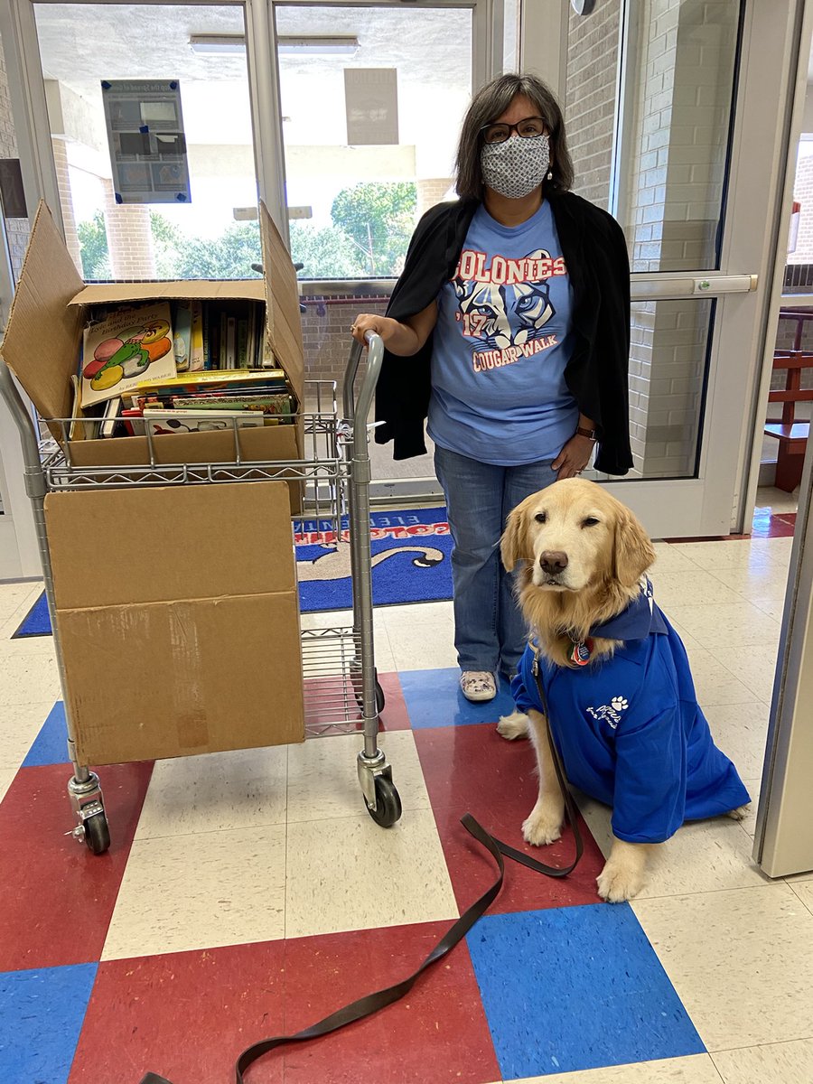 Thank you Kelly Montgomery and Pippin for donating books to the CNE Library. I am very thankful for you both! ⁦@NISDLib⁩ ⁦@NISDCNE⁩ #ThisisCNE #RootEDColoniesNorth