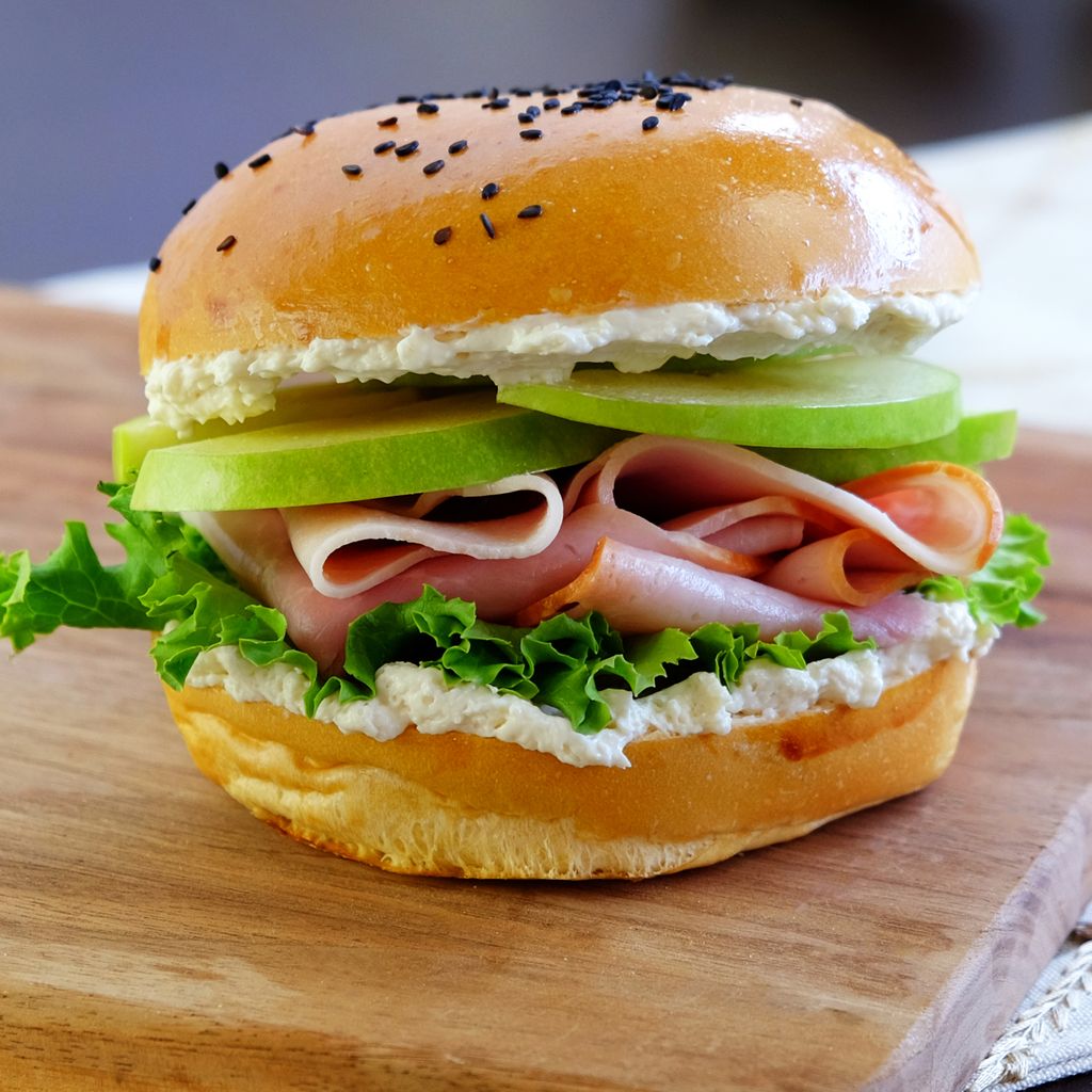 It hits the spot of being savory but with a touch of sweetness! Try the Ham &amp; Maple Cream Cheese Sandwich for breakfast, lunch or dinner! #hamsandwich #sammies #sandwich #breakfast #lunch #dinner #fresh #food #ingallinas #yum