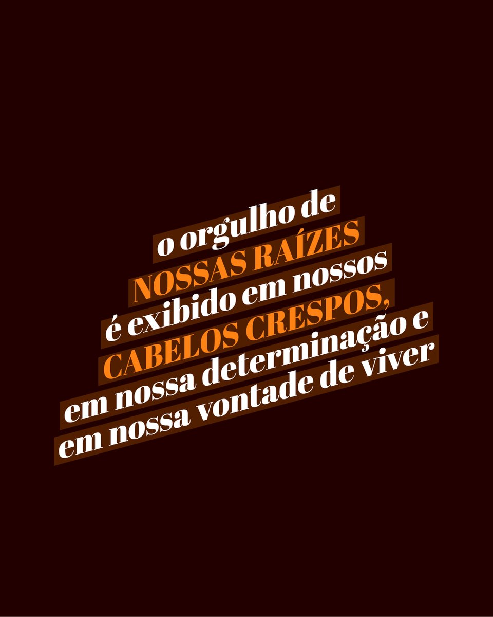 MCabeloNatural's tweet photo. Cabelo crespo é discurso.
É orgulho.
Cabelo crespo é bonito.
Você não precisa alisar, alinhar, soltar. Você precisa escolher!
E a gente solta pra o alto.
Porque hoje trilhamos o caminho da história de nossas raízes. 
Trilhamos sorrindo. 
Trilhamos felizes. https://t.co/eFEH4GnxPX