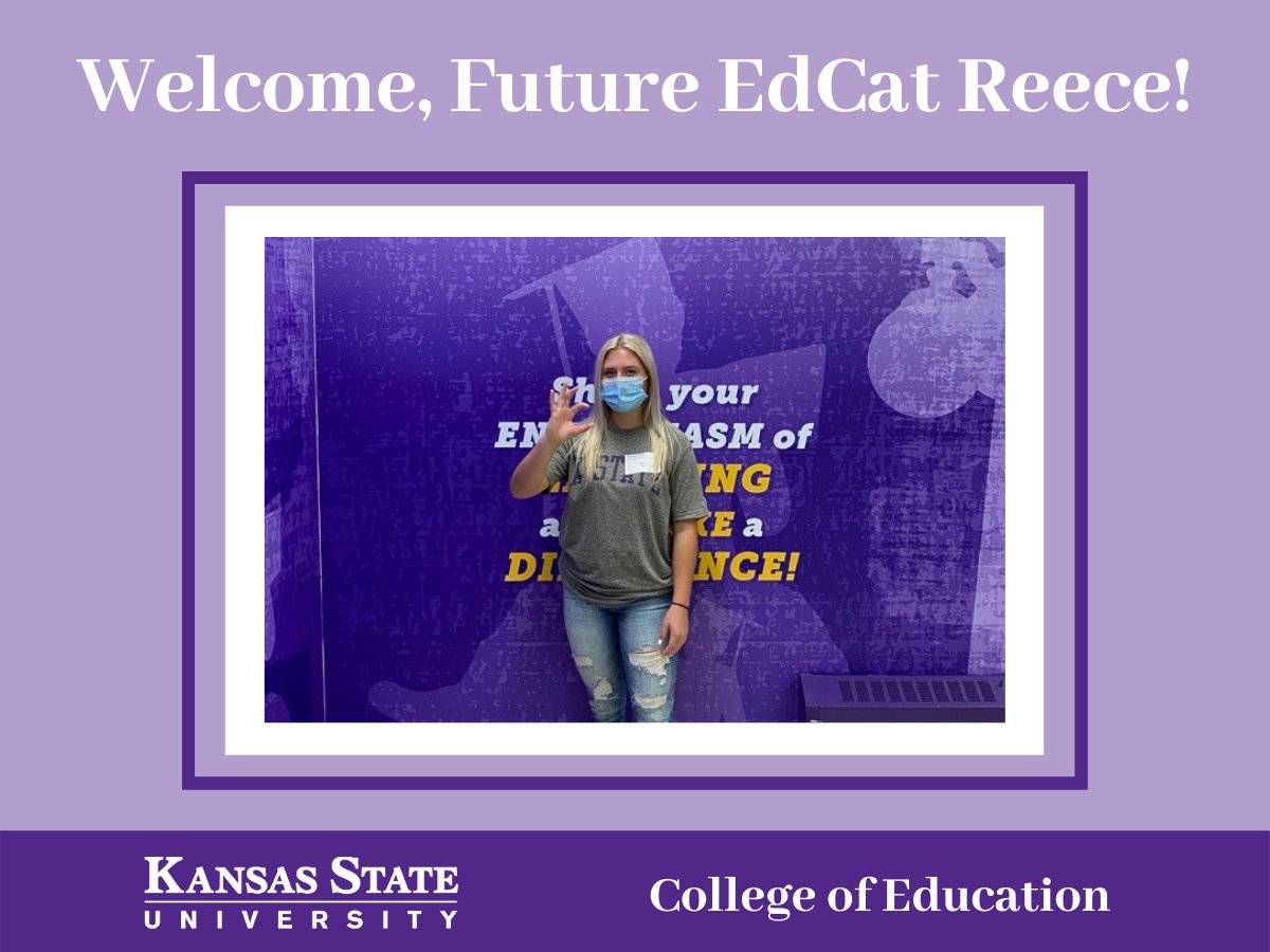 ksuedcats's tweet photo. We have had so many enthusiastic and inspiring students visit our very own Bluemont Hall to learn more about what it means to be part of our #EdcatFamily! We're so glad you could come, Reece, Courtney, Cooper, and Kamryn! #FutureEdcats https://t.co/cQR7Nw4a66