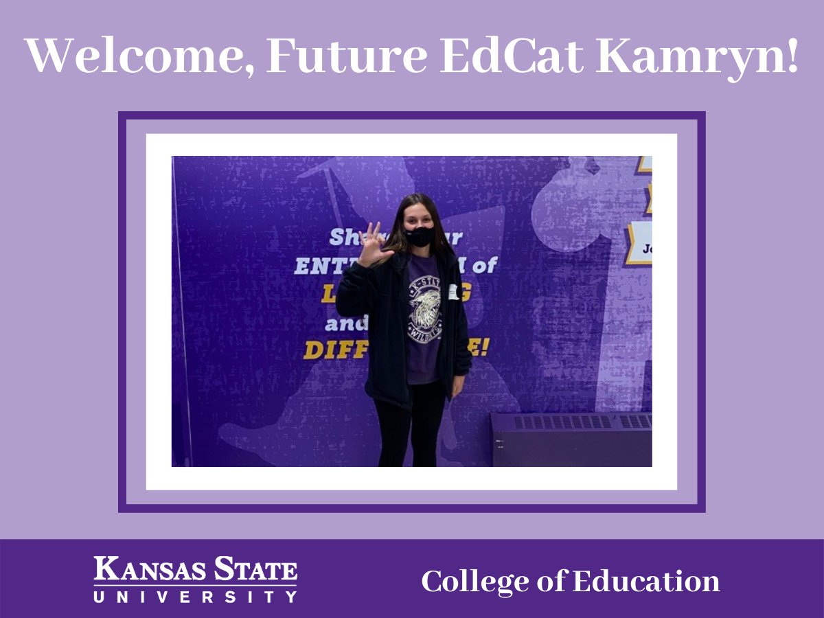 ksuedcats's tweet photo. We have had so many enthusiastic and inspiring students visit our very own Bluemont Hall to learn more about what it means to be part of our #EdcatFamily! We're so glad you could come, Reece, Courtney, Cooper, and Kamryn! #FutureEdcats https://t.co/cQR7Nw4a66