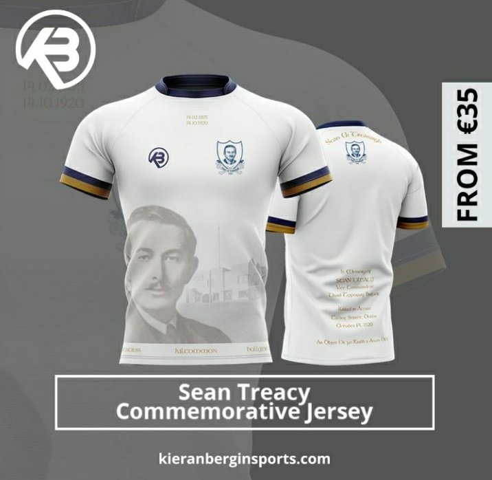 StephenGleeson_'s tweet photo. Class commemorative jersey for Sean Treacy who died a hundred years ago.. Treacys native &amp; product designer student @deegan_78 worked on it for his club in conjunction with Tipp company @kberginsports ..sure to be a top seller for Christmas!!! @SeanTreacysGAA https://t.co/Dg9bO3MLKm