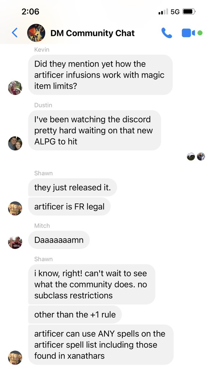 MicrobeMixie's tweet photo. My notifications have been blowing up in my local #DDAL community chat with the news that artificer is AL legal. Lol. My DMs and players are fangirling so hard. 😆 https://t.co/0Ib8J136Mz