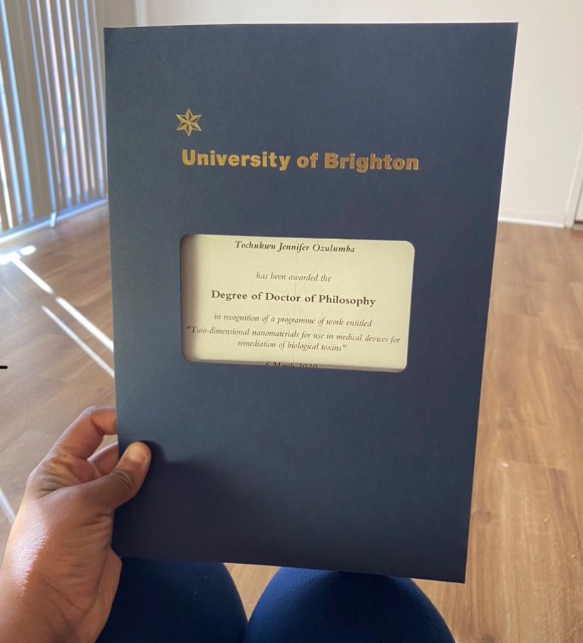 Tochie_O's tweet image. Look at what arrived in the post today! It’s official. Super grateful to my lead supervisor, Dr Susi Sandeman, and to @PhD_Brighton for a wonderful #PhD experience which was made possible by a fully funded studentship from @uniofbrighton.

#BrightonForever