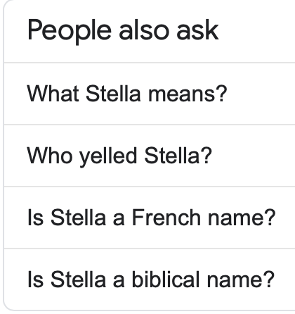put my name in Google instead of the URL and this came up... 'what Stella means' is a good question to be honest 😅