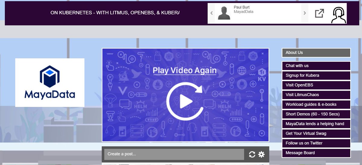 openebs's tweet image. #KubeCon + CloudNativeCon NA 2020 is on! 
Got questions? Looking for short demos? Or just to say, Hi!
Visit the #MayaData booth at Gold Hall A, where the #OpenEBS team is hanging out. Also, we have a bunch of cool swag for grab. See you there!