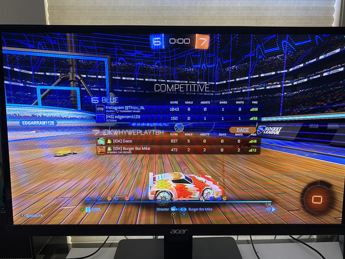 Thicc_RL's tweet photo. @RL_Support please fix the ranking system or give me a boost or something. This is a common occurrence and it’s really difficult to get out of low ranks when the matchmaking places you with someone that double commits for a kickoff... it’s getting old https://t.co/Zg8rvs5m4J