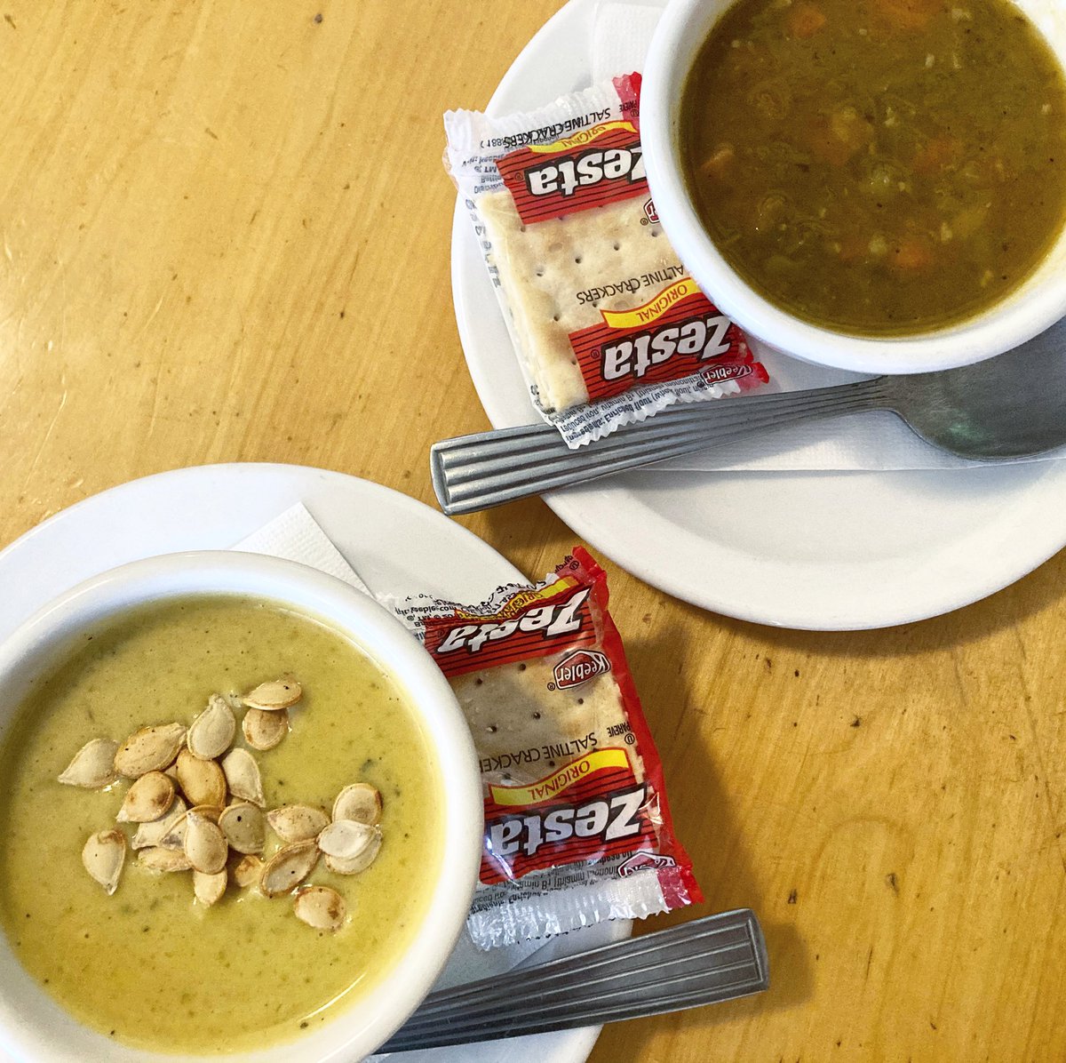 Quarts of soup to go! 
Grab a quart to take home. We have Brandy Pumpkin and Split Pea &amp; Ham.

Split Pea (1qt) $12
Brandy Pumpkin (1qt) $11
Cup of either $5
Bowl of either $6