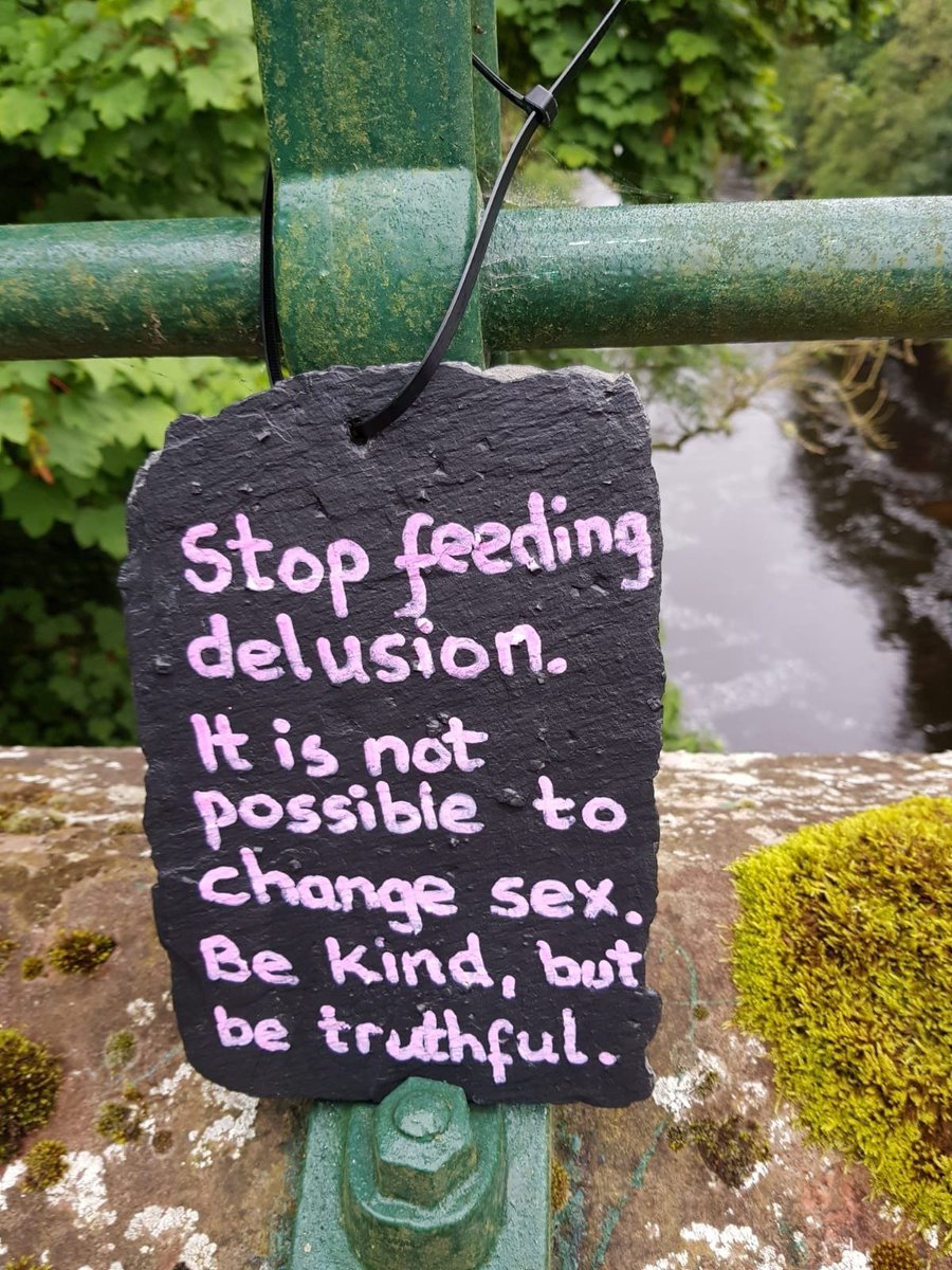 Bridge over the River Isla:  #WomenWontWheest (Clearly there are some light-fingered slate lovers over there since they keep disappearing. Presumably souvenirs of their visit)