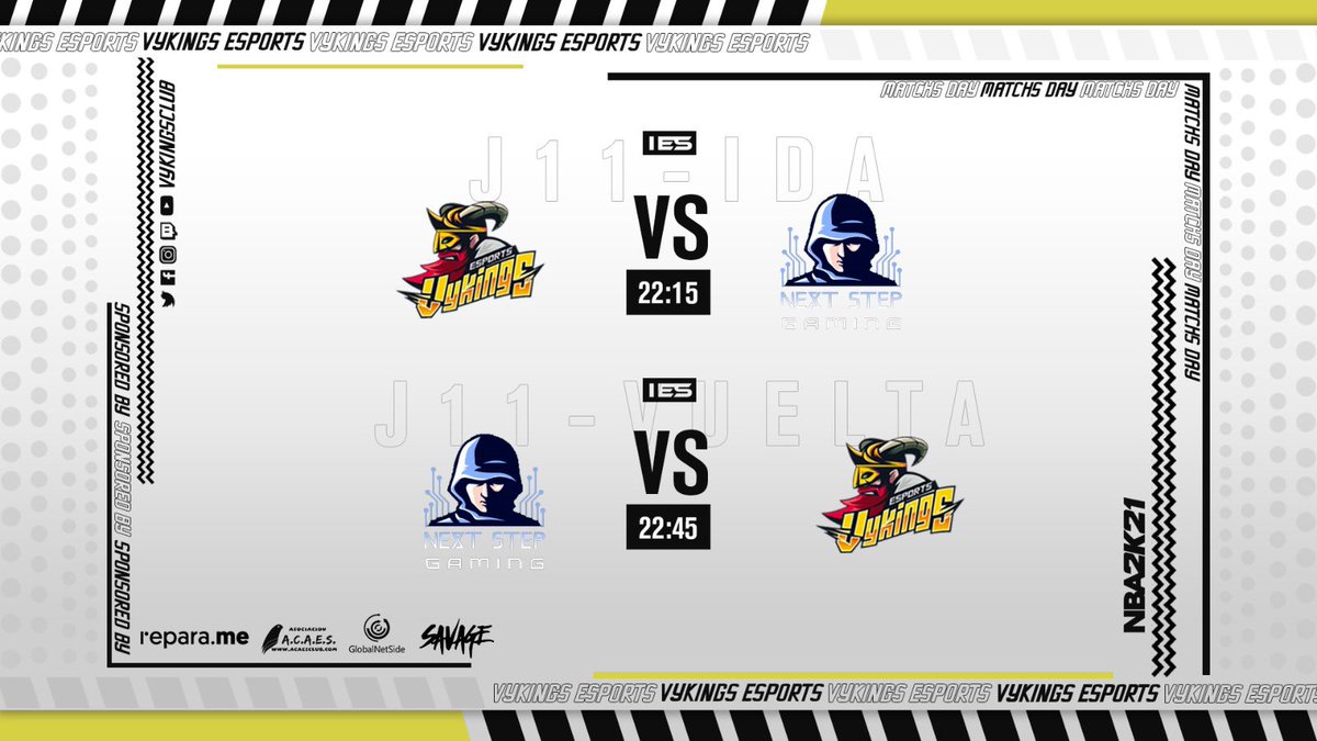 Acaesclub's tweet image. ❗️Buenas noches vykingos/as❗️

Esta noche tenemos dos partidos de ida y vuelta de la liga @2K_IES 

Ida
🆚@NextStep2K 
⏲22:15
🏆@2K_IES 

Vuelta
🆚@NextStep2K 
⏲22:45
🏆@2K_IES 

Ida
🆚@EminentEU 
⏲23:15
🏆@2K_IES 

Vuelta
🆚@EminentEU 
⏲23:45
🏆@2K_IES 

#govykings