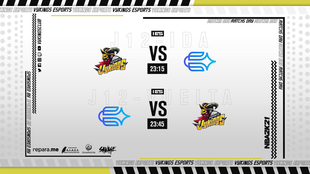 Acaesclub's tweet image. ❗️Buenas noches vykingos/as❗️

Esta noche tenemos dos partidos de ida y vuelta de la liga @2K_IES 

Ida
🆚@NextStep2K 
⏲22:15
🏆@2K_IES 

Vuelta
🆚@NextStep2K 
⏲22:45
🏆@2K_IES 

Ida
🆚@EminentEU 
⏲23:15
🏆@2K_IES 

Vuelta
🆚@EminentEU 
⏲23:45
🏆@2K_IES 

#govykings