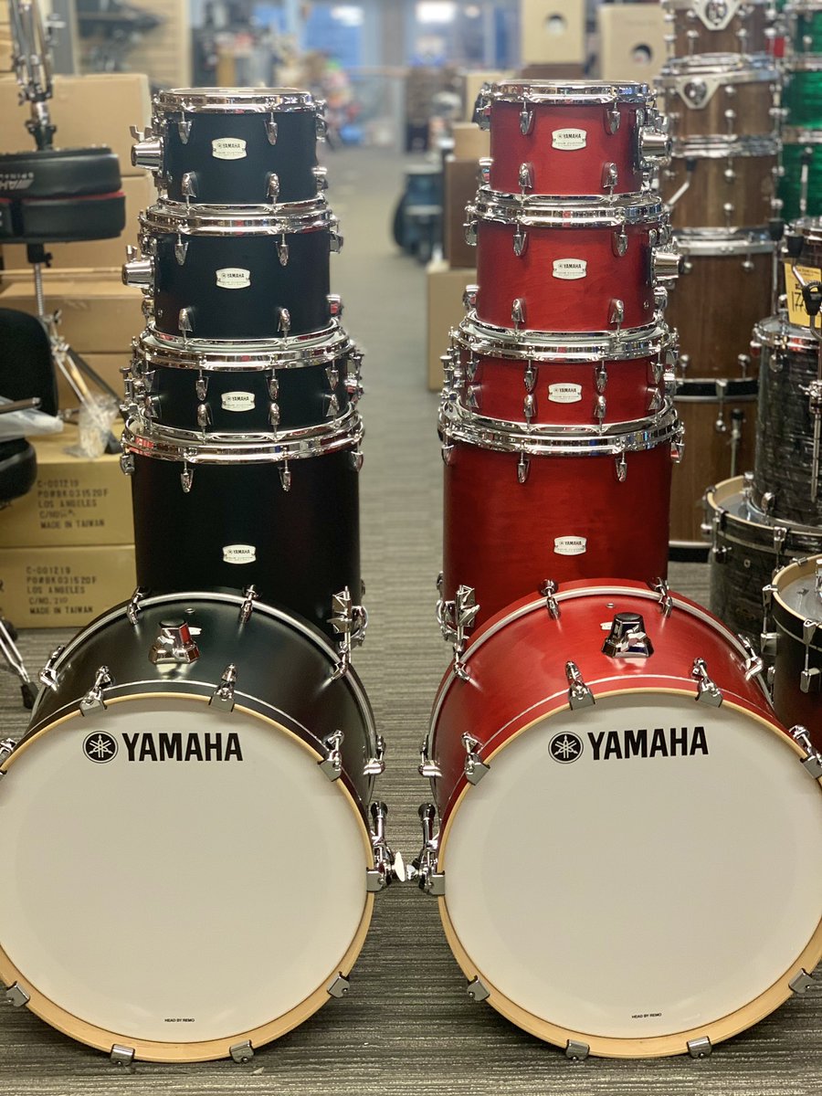 steves_music's tweet photo. These Yamaha Tour Custom kits are incredible. 10/12/16/22/snare + all maple shells! You would not believe the price on these. DM us, more colors in stock as well! https://t.co/wnVyi3cvoI