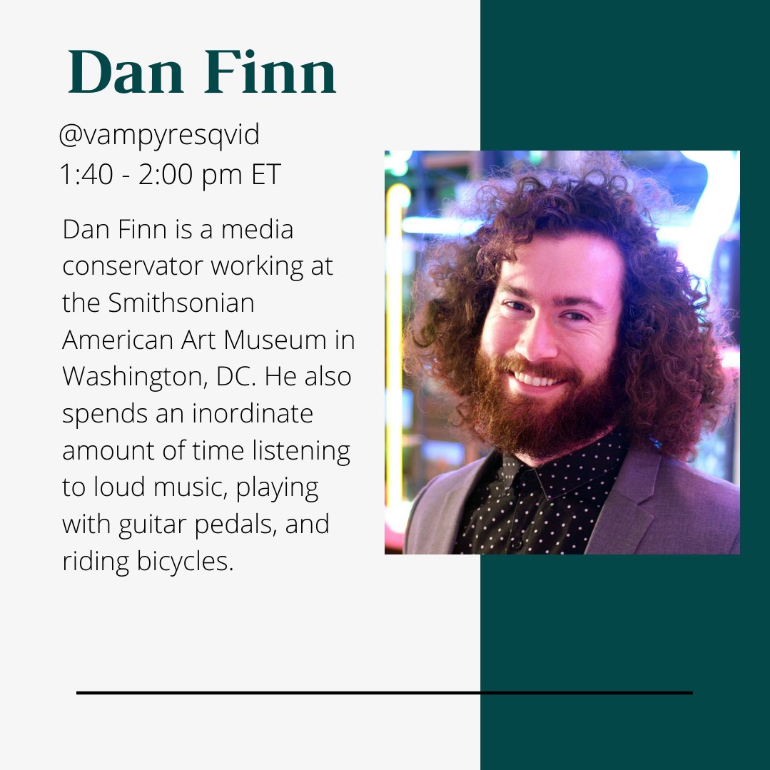 conservators's tweet photo. Learn more about our panel of conservators and when they'll be taking questions! Our first two conservators are Keara Teeter, who will be tweeting from @lunder from 1:00-1:20 pm ET, and Dan Finn, @vampyresqvid, who will be tweeting with us from 1:40-2:00 pm ET. [2/4] https://t.co/4vE6iYuPBn