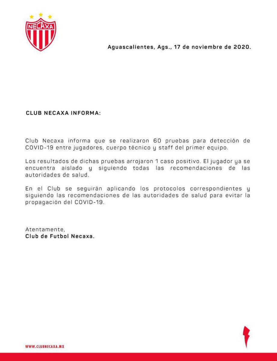 NecaxaZone's tweet photo. Comunicado Necaxa ⚡️
¡Fuerza Rayos! 🙌🏽⚡️🇲🇽
#Necaxa | #Rayos | #Futbol | #NecaxaZone  🔴⚪️⚡️⚡️ https://t.co/FDqyfWDPyK
