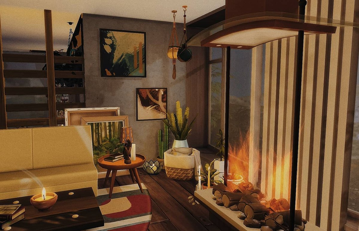 _Ashteria's tweet photo. Hello! This is my most recent build of a studio style home, with a beaut city view!
No cc🥰
#TheSims4 #TS4 https://t.co/K2x9zkhFOl