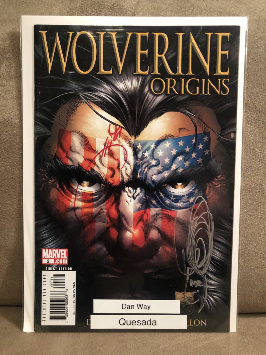 thecomicroom's tweet photo. Daily Random Signed Comic Pic of the Day. This is one of the greatest covers ever in my opinion. #Wolverine Origins #2 from @Marvel by probably my favorite cover artist @JoeQuesada. I got him to sign it, and also #DanielWay. Let me know who your favorite cover artists are. https://t.co/enXYWc9HWi