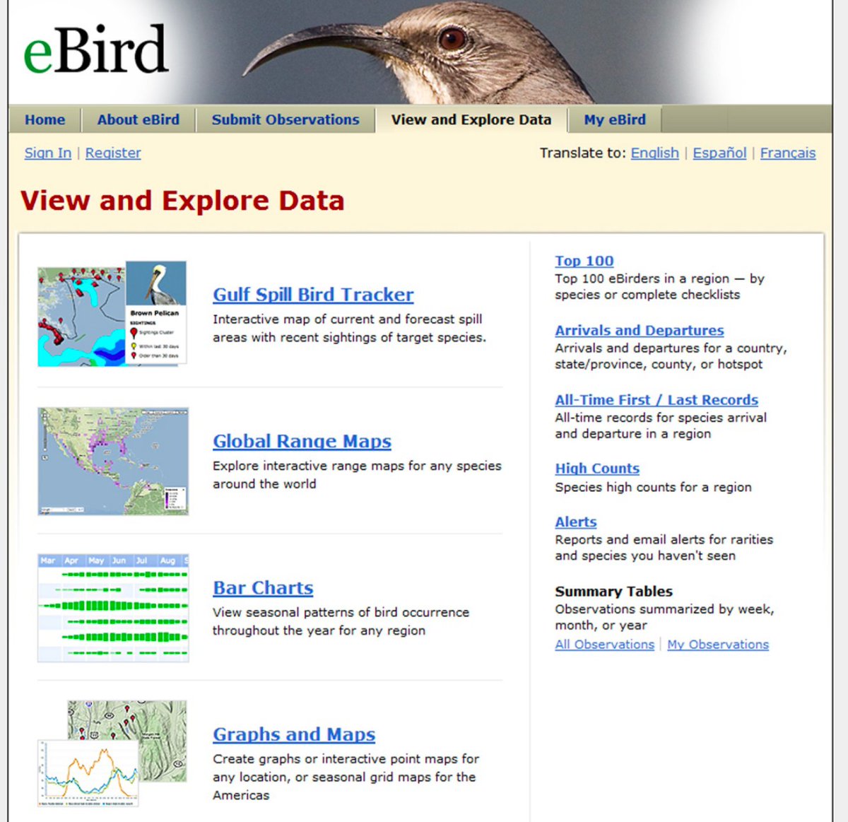 Team_eBird's tweet photo. No trip #eBirdingthroughtime is complete without a look back at the #eBird Explore page over the years. Here are three versions of Explore eBird from 2006, 2010, and today. How do you use eBird data? Share with the hashtag #eBirdLife #birds #birding https://t.co/w6e92LFRoj