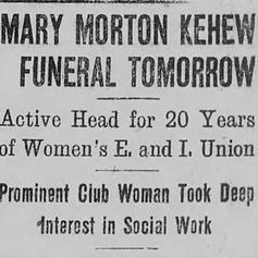 #Suffragist Mary Morton Kehew died of kidney disease in 1918. She is buried in Mount Auburn Cemetery. At her memorial, Emily Green Balch called her “the never failing fairy godmother” of social and labor reform in Boston.16/